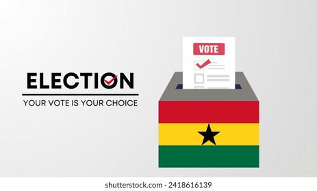  Ghana election 2024 concept, democracy, flag. Vector icon illustration
