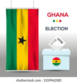 Ghana election background vector work ,Flat design, Vector illustration.