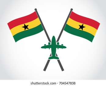 Ghana Emblem Airplane Trip Tourism