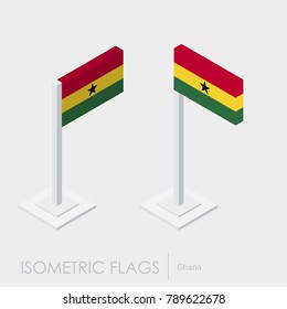 Ghana flag 3d isometric style