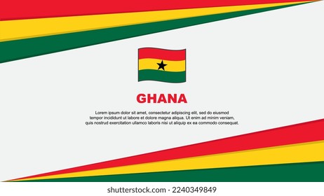Ghana Flag Abstract Background Design Template. Ghana Independence Day Banner Cartoon Vector Illustration. Ghana Flag