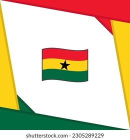 Ghana Flag Abstract Background Design Template. Ghana Independence Day Banner Social Media Post. Ghana Cartoon