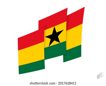 Ghana flag in an abstract ripped design. Modern design of the Ghana flag. Vector icon.