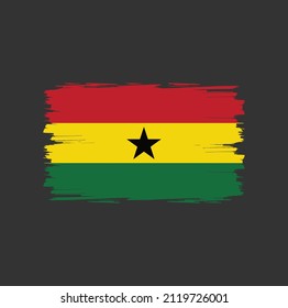 Ghana flag with brush stroke background