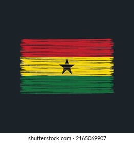 Ghana Flag Brush Strokes. National Flag