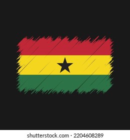 Ghana flag brush strokes painted 