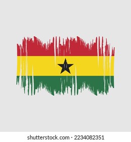 Ghana Flag Brush Vector Illustration