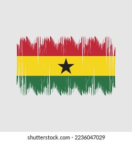 Ghana-Flagge - Vektorgrafik mit Pinselspitze