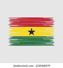 Ghana Flag Brush Vector Illustration