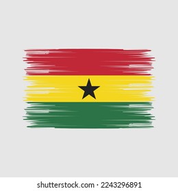 Ilustración del vector del pincel de bandera de Ghana