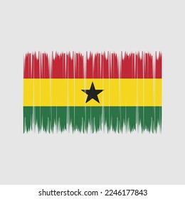 Ghana Flag Brush Vector Illustration