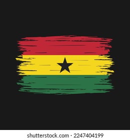 Ilustración del vector del pincel de bandera de Ghana