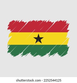 Ilustración del vector del pincel de bandera de Ghana