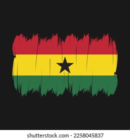 Ghana Flag Brush Vector Illustration