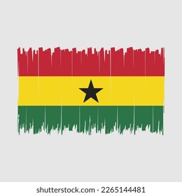 Ghana Flag Brush Vector Illustration