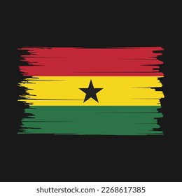Ilustración del vector del pincel de bandera de Ghana