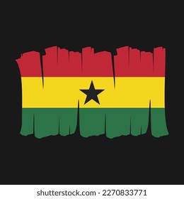 Ilustración del vector del pincel de bandera de Ghana