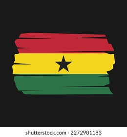 Ghana Flag Brush Vector Illustration