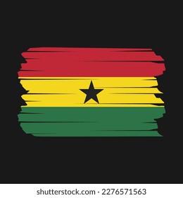 Ghana Flag Brush Vector Illustration