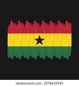 Ghana Flag Brush Vector Illustration