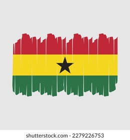 Ilustración del vector del pincel de bandera de Ghana