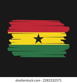 Ilustración del vector del pincel de bandera de Ghana