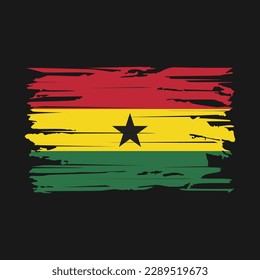 Ilustración del vector del pincel de bandera de Ghana