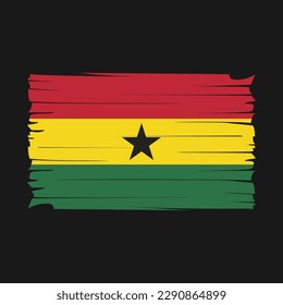 Ghana Flag Brush Vector Illustration