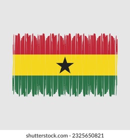 Ilustración del vector del pincel de bandera de Ghana