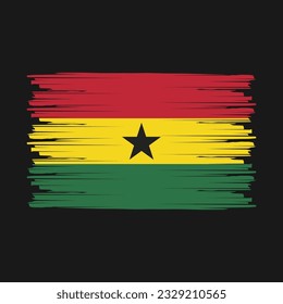 Ghana Flag Brush Vector Illustration