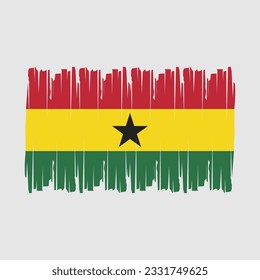 Ghana Flag Brush Vector Illustration