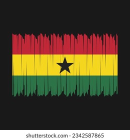Ilustración del vector del pincel de bandera de Ghana