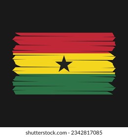Ilustración del vector del pincel de bandera de Ghana
