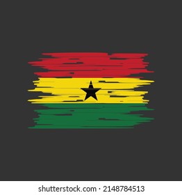 Ghana Flag Brush Vector. National Flag