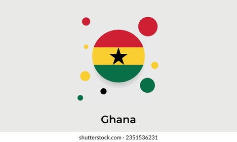 Ghana Flagge Blase Kreis rund Form Symbol bunte Vektorgrafik