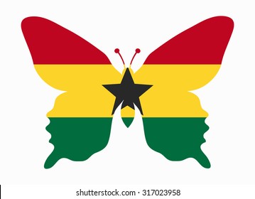 ghana flag butterfly