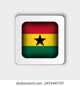 Ghana Flag Button Flat Design