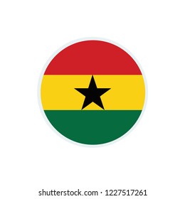 Ghana flag. Ghana circle flag.