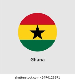 Ghana flag design vector illustration on a white background for graphic and web design.