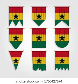 Ghana Flag in Different shapes, Flag of Ghana in Various Shapes