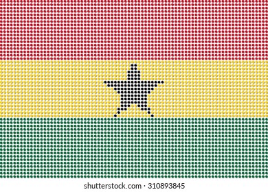 Ghana Flag Dot Vector 