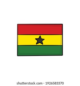 Ghana flag in drawing style isolated vector. Hand drawn object illustration for your presentation, teaching materials or others.