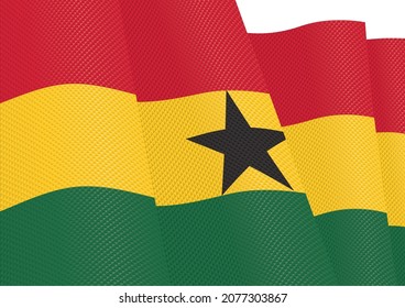 ghana flag fluttering gradient texture