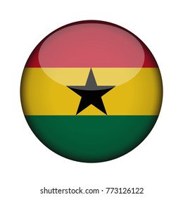 Ghana Flag Glossy Round Button Icon Stock Vector (Royalty Free ...