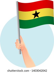 Ghana flag in hand icon
