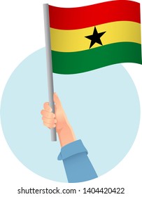 Ghana flag in hand icon