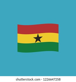 Ghana flag icon in flat design. Independence day or National day holiday concept.