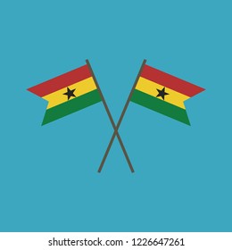 Ghana flag icon in flat design. Independence day or National day holiday concept.