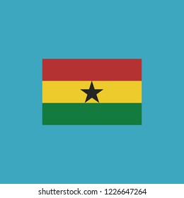 Ghana flag icon in flat design. Independence day or National day holiday concept.