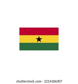 Ghana flag icon flat style design. Ghana flag vector illustration. isolated on white background.